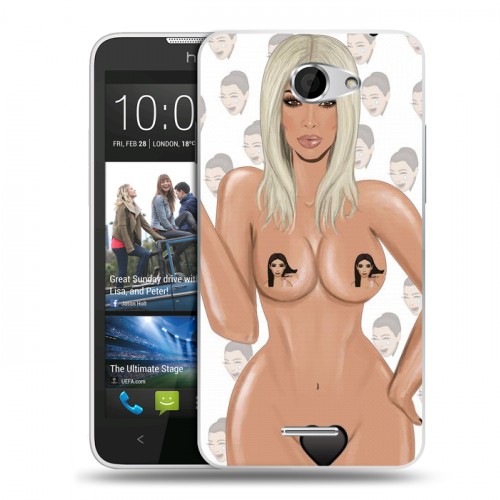 Дизайнерский пластиковый чехол для HTC Desire 516 Ким Кардашьян
