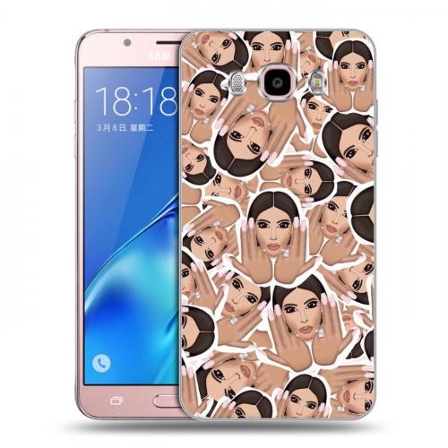 Дизайнерский силиконовый с усиленными углами чехол для Samsung Galaxy J5 (2016) Ким Кардашьян