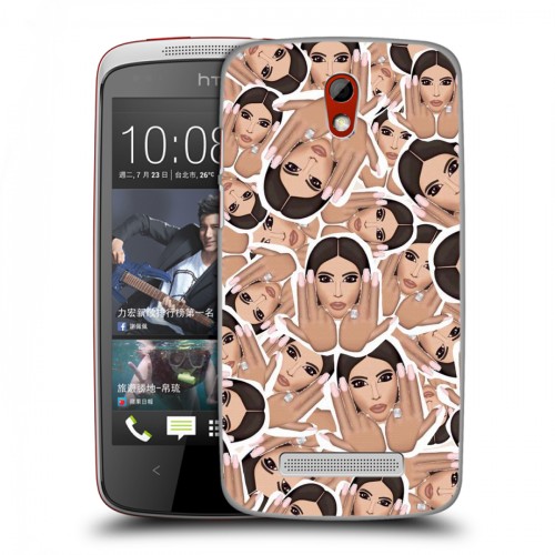 Дизайнерский пластиковый чехол для HTC Desire 500 Ким Кардашьян