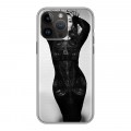Дизайнерский силиконовый с усиленными углами чехол для Iphone 14 Pro Max Ким Кардашьян
