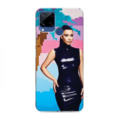 Дизайнерский силиконовый с усиленными углами чехол для Realme C15 Ким Кардашьян