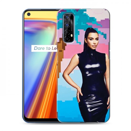 Дизайнерский силиконовый с усиленными углами чехол для Realme 7 Ким Кардашьян