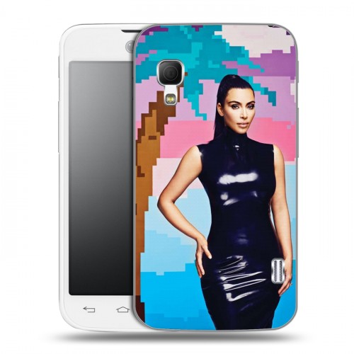 Дизайнерский пластиковый чехол для LG Optimus L5 2 II Ким Кардашьян