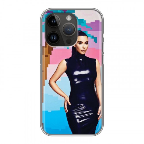 Дизайнерский силиконовый чехол для Iphone 14 Pro Ким Кардашьян
