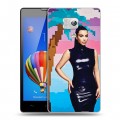 Дизайнерский пластиковый чехол для Huawei Honor 3 Ким Кардашьян