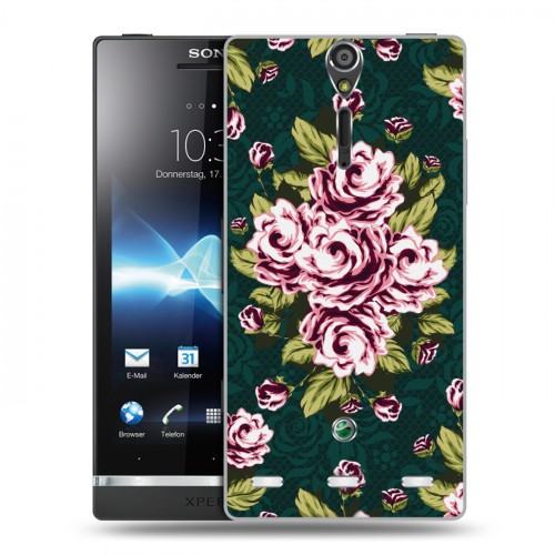 Дизайнерский пластиковый чехол для Sony Xperia S Цветочный арт-деко