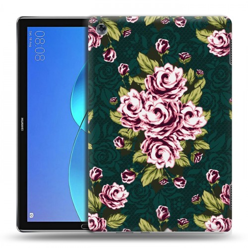 Дизайнерский силиконовый чехол для Huawei MediaPad M5 Lite Цветочный арт-деко