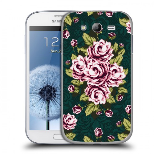 Дизайнерский пластиковый чехол для Samsung Galaxy Grand Цветочный арт-деко
