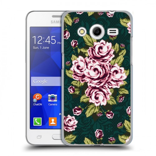 Дизайнерский пластиковый чехол для Samsung Galaxy Core 2 Цветочный арт-деко