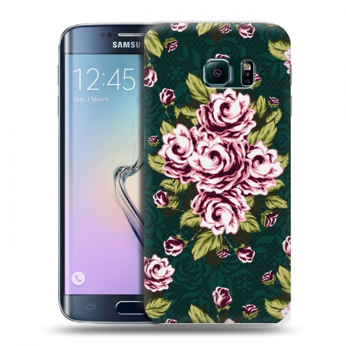 Дизайнерский пластиковый чехол для Samsung Galaxy S6 Edge Цветочный арт-деко