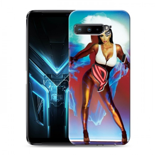 Дизайнерский силиконовый с усиленными углами чехол для ASUS ROG Phone 3 Ким Кардашьян