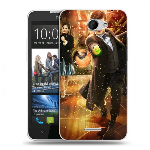 Дизайнерский пластиковый чехол для HTC Desire 516 Доктор Кто
