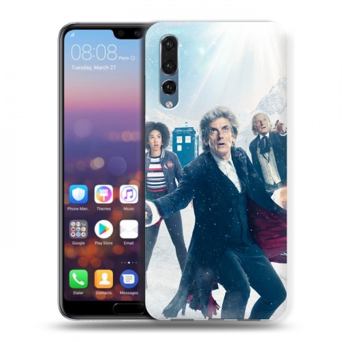 Дизайнерский силиконовый с усиленными углами чехол для Huawei P20 Pro Доктор Кто