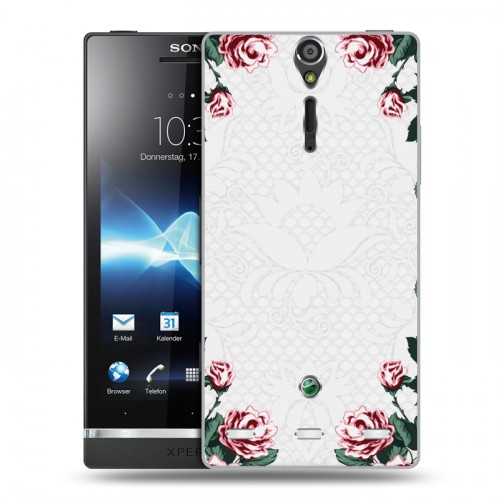 Дизайнерский пластиковый чехол для Sony Xperia S Цветочный арт-деко