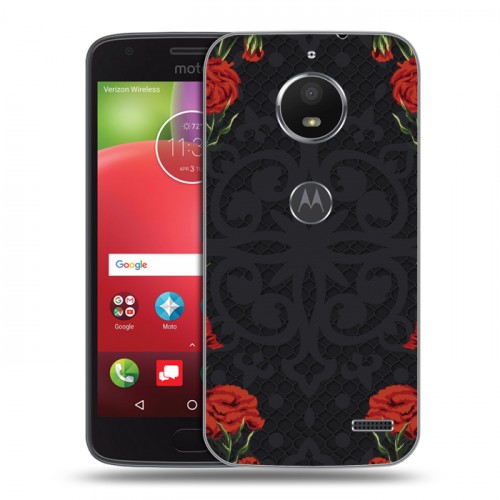 Дизайнерский пластиковый чехол для Motorola Moto E4 Цветочный арт-деко