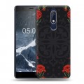 Дизайнерский пластиковый чехол для Nokia 5.1 Цветочный арт-деко