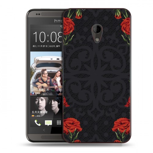 Дизайнерский пластиковый чехол для HTC Desire 700 Цветочный арт-деко