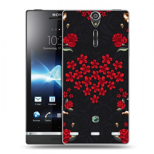 Дизайнерский пластиковый чехол для Sony Xperia S Цветочный арт-деко