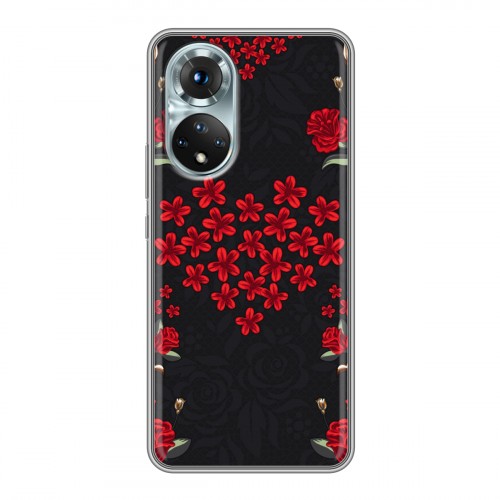 Дизайнерский силиконовый с усиленными углами чехол для Huawei Honor 50 Цветочный арт-деко