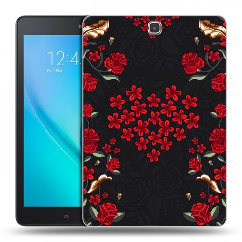 Дизайнерский силиконовый чехол для Samsung Galaxy Tab A 9.7 Цветочный арт-деко