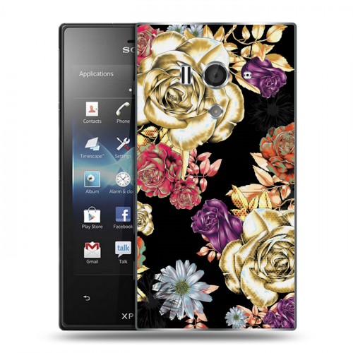 Дизайнерский пластиковый чехол для Sony Xperia acro S Цветочный арт-деко