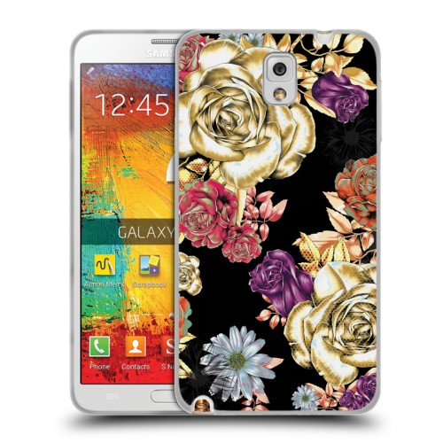 Дизайнерский пластиковый чехол для Samsung Galaxy Note 3 Цветочный арт-деко