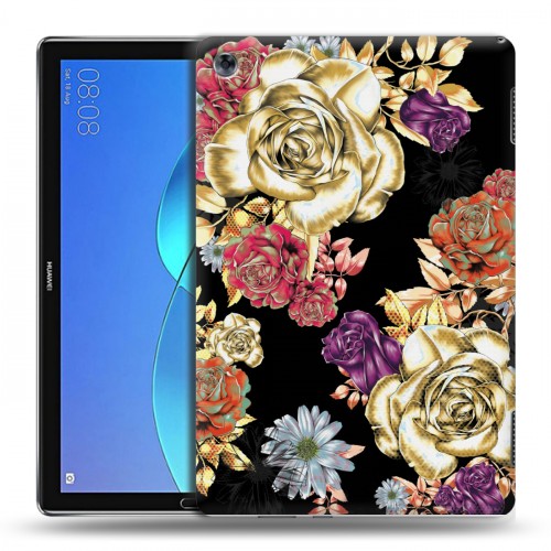 Дизайнерский силиконовый чехол для Huawei MediaPad M5 Lite Цветочный арт-деко