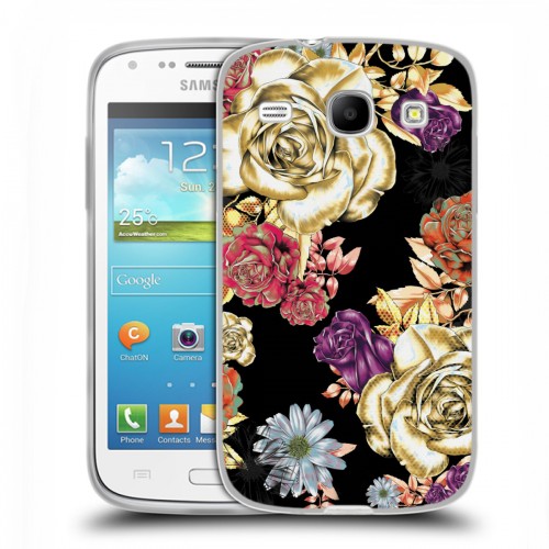 Дизайнерский силиконовый чехол для Samsung Galaxy Core Цветочный арт-деко
