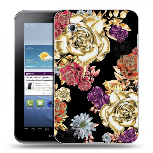 Дизайнерский силиконовый чехол для Samsung Galaxy Tab 2 7.0 Цветочный арт-деко
