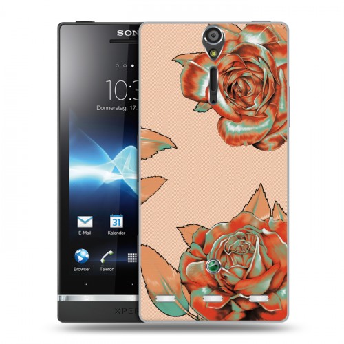 Дизайнерский пластиковый чехол для Sony Xperia S Цветочный арт-деко