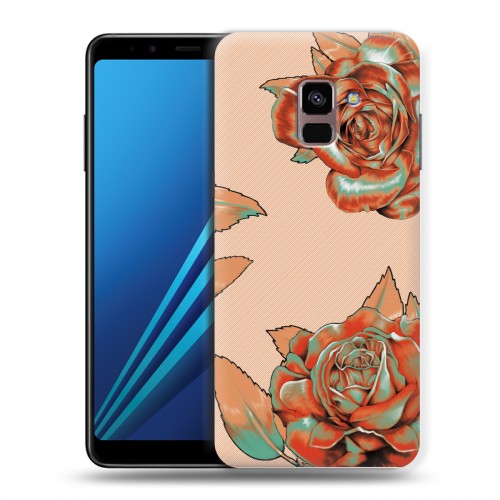Дизайнерский пластиковый чехол для Samsung Galaxy A8 Plus (2018) Цветочный арт-деко