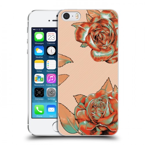 Дизайнерский пластиковый чехол для Iphone 5s Цветочный арт-деко