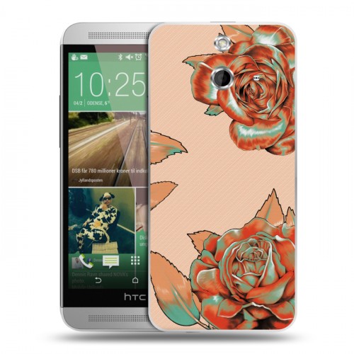 Дизайнерский пластиковый чехол для HTC One E8 Цветочный арт-деко