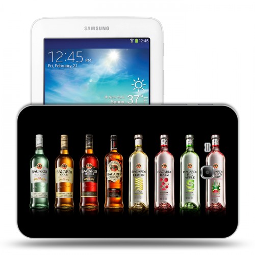 Дизайнерский силиконовый чехол для Samsung Galaxy Tab 3 Lite  Bacardi