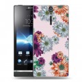 Дизайнерский пластиковый чехол для Sony Xperia S Цветочный арт-деко