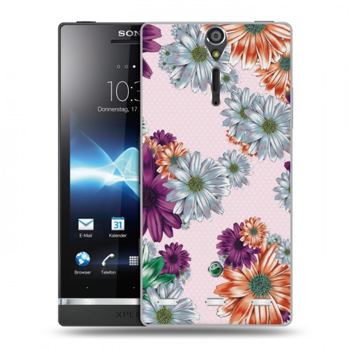 Дизайнерский пластиковый чехол для Sony Xperia S Цветочный арт-деко