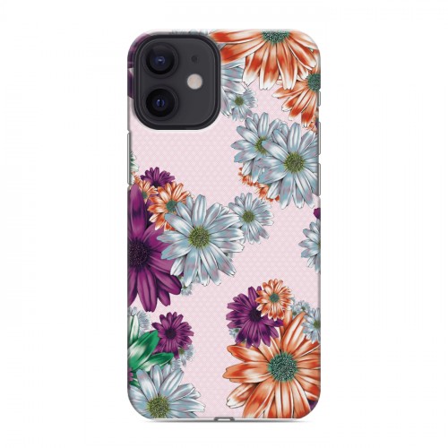 Дизайнерский силиконовый с усиленными углами чехол для Iphone 12 Mini Цветочный арт-деко