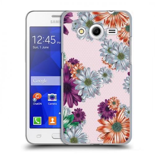 Дизайнерский пластиковый чехол для Samsung Galaxy Core 2 Цветочный арт-деко