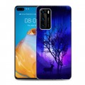 Дизайнерский силиконовый с усиленными углами чехол для Huawei P40 Северное сияние