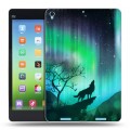 Дизайнерский силиконовый чехол для Xiaomi MiPad Северное сияние и волк