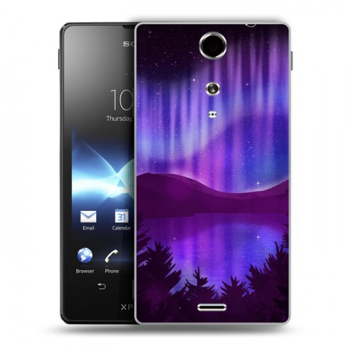 Дизайнерский пластиковый чехол для Sony Xperia TX Северное сияние