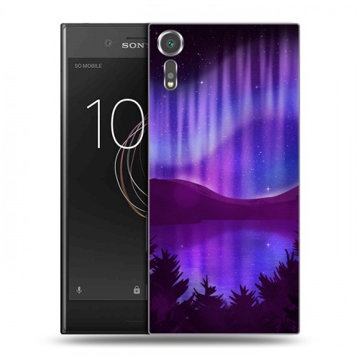 Дизайнерский пластиковый чехол для Sony Xperia XZs Северное сияние