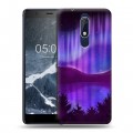 Дизайнерский пластиковый чехол для Nokia 5.1 Северное сияние