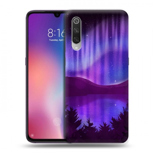 Дизайнерский силиконовый с усиленными углами чехол для Xiaomi Mi9 Северное сияние