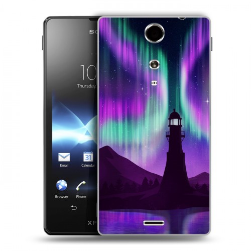 Дизайнерский пластиковый чехол для Sony Xperia TX Северное сияние