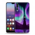 Дизайнерский силиконовый с усиленными углами чехол для Huawei P20 Pro Северное сияние