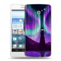 Дизайнерский пластиковый чехол для Huawei Ascend D2 Северное сияние