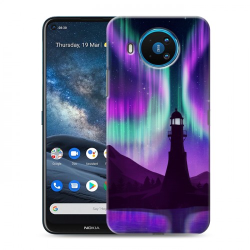 Дизайнерский силиконовый чехол для Nokia 8.3 Северное сияние