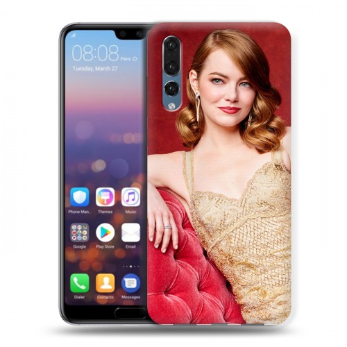 Дизайнерский силиконовый с усиленными углами чехол для Huawei P20 Pro Эмма Стоун