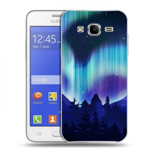 Дизайнерский пластиковый чехол для Samsung Galaxy J7 Северное сияние
